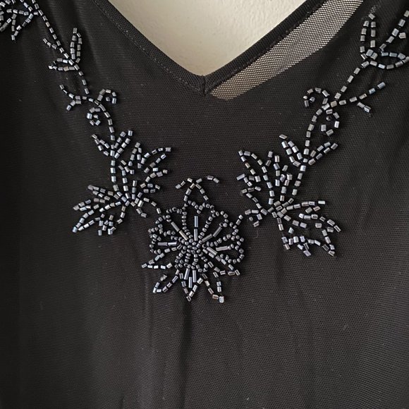 Vintage Y2K Suzy Shier Sheer Black Beaded Dress (Size 7) - Picture 3 of 12